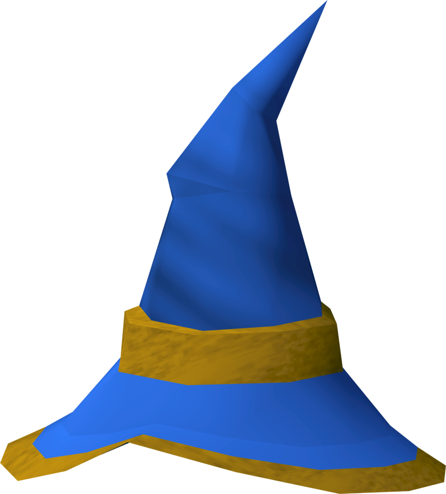 Wizard Hat Is A Blue Wizard Hat With A Gold Trim - Runescape Wizard Hat (903x1000), Png Download