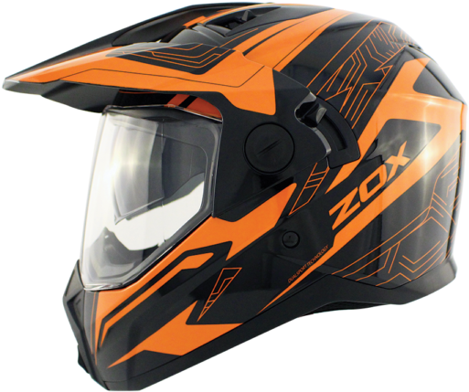 Zox Vertex Crusade Street Dualsport Helmet 2xl Orange - Motorcycle Helmet (600x600), Png Download