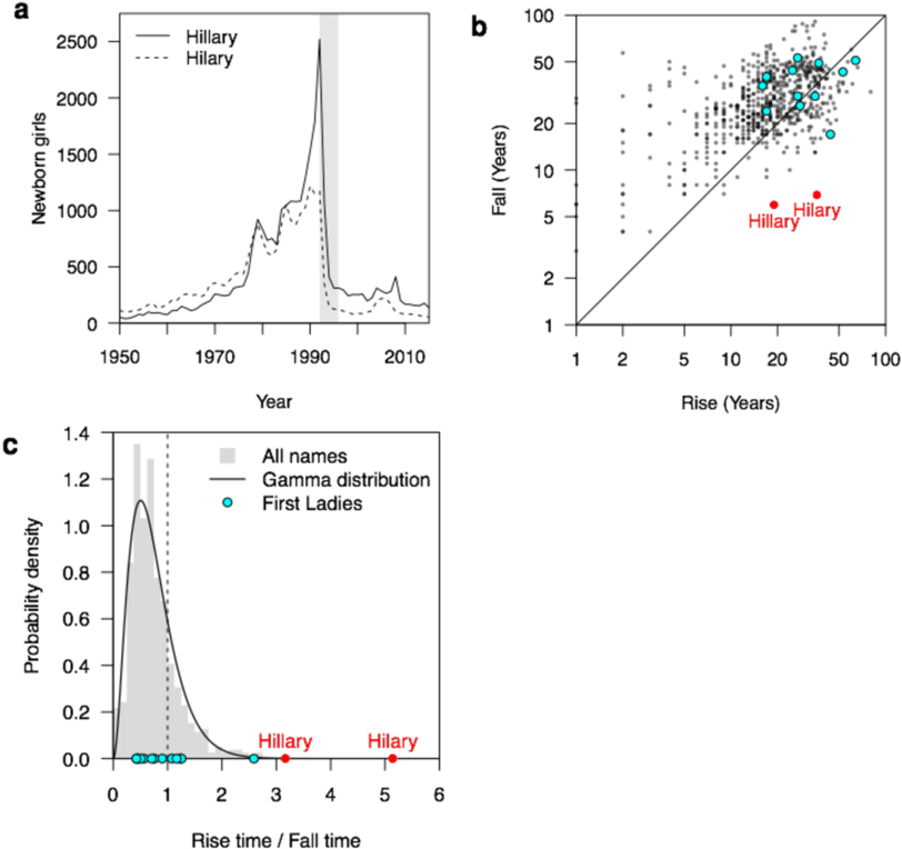 Newborn Girls Given The Names 'hillary' And 'hilary' - Diagram (850x793), Png Download