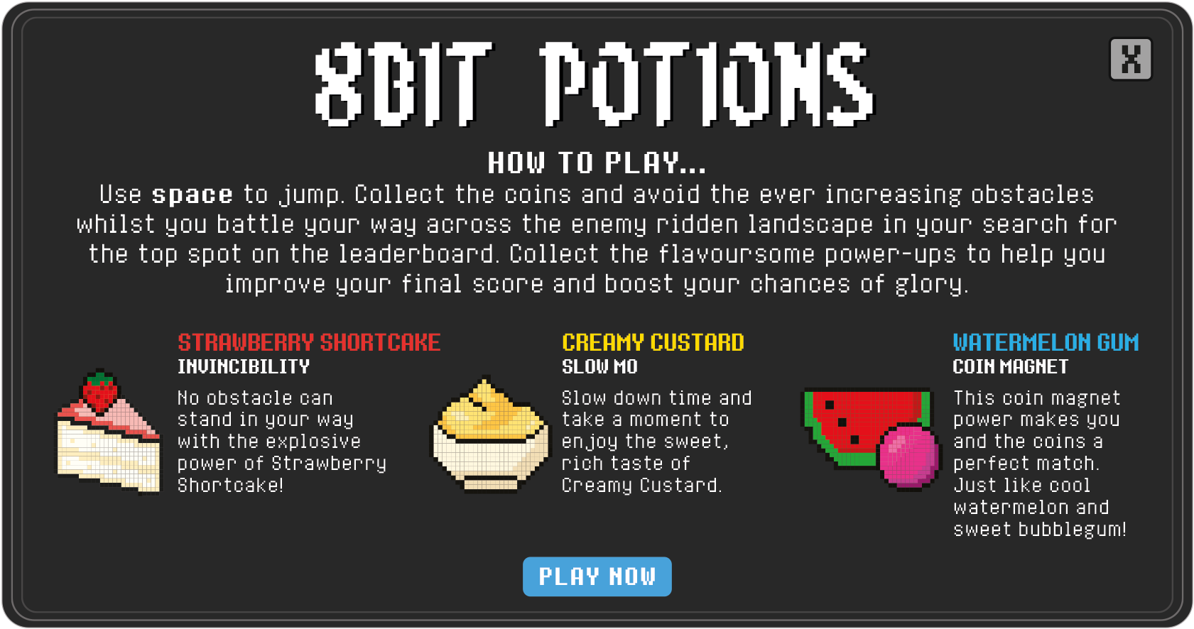 8-bit Potions - - Natural Foods (2000x1000), Png Download
