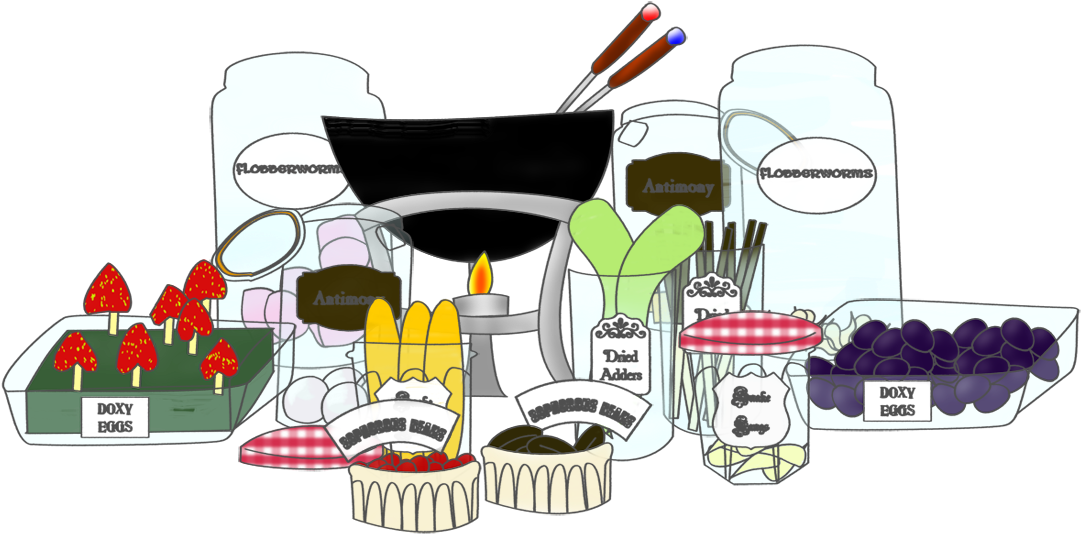 Potions Chocolate Fondue - Cartoon (1100x825), Png Download