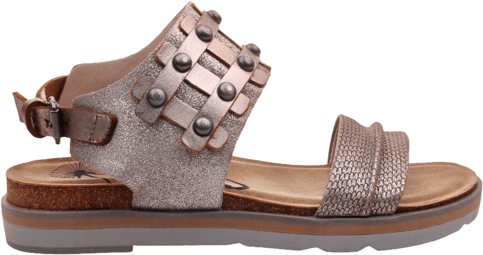 Womens Sandal Lantern In Silver Side View - Sandal (1782x1782), Png Download