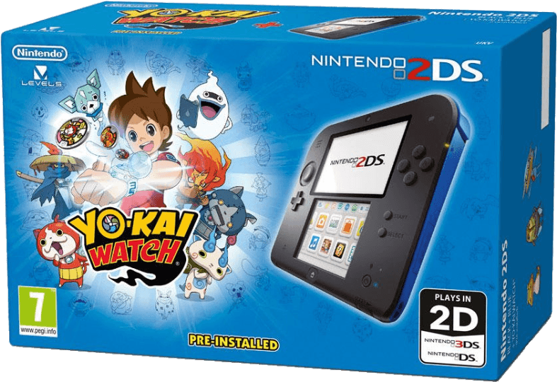 Png Black And White Stock Cool Nintendo Ds Yo Kai Watch - Nintendo 2ds Yo Kai Watch (786x587), Png Download