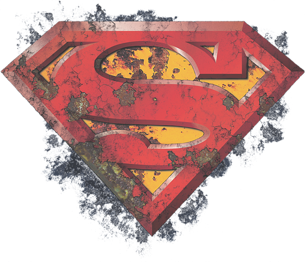 Click And Drag To Re-position The Image, If Desired - Superman - Rusted Shield (600x515), Png Download