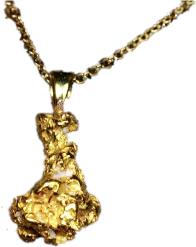 Gold Nugget Necklace Pendant - Locket (700x525), Png Download