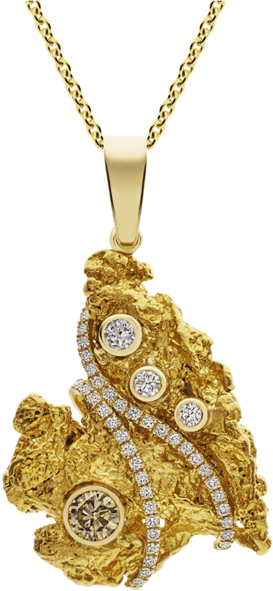 Champagne Diamond Nugget Pendant - Coin Frame For Necklace (756x900), Png Download