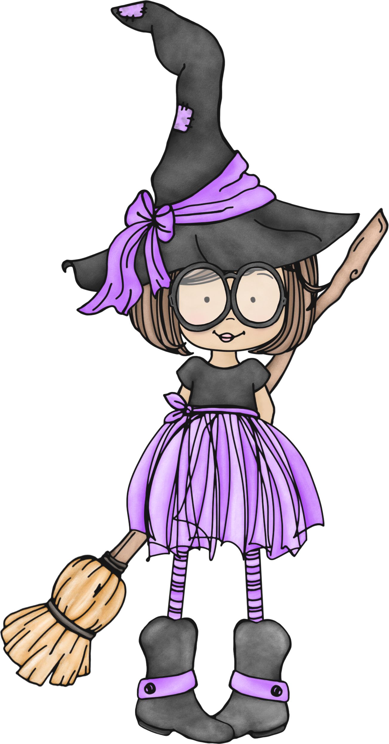 Cute Little Witch With Glasses - Teachers Leave Early Pass (1302x2492), Png Download