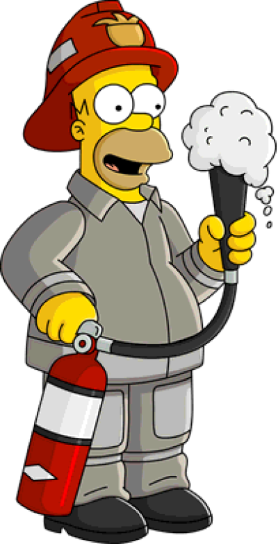 Image Fireman Homer Unlock - Simpsons Fireman (400x784), Png Download