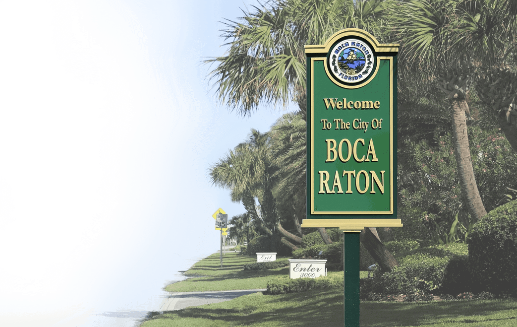Welcome To Boca Raton Sign - Boca Raton Sign (1043x659), Png Download