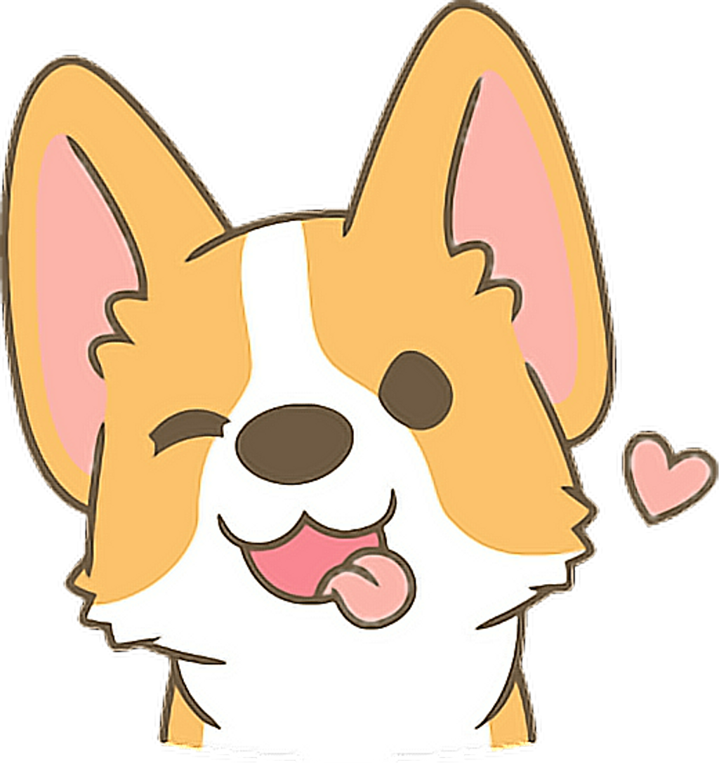 Cute Sticker - Corgi Sticker (1024x1087), Png Download