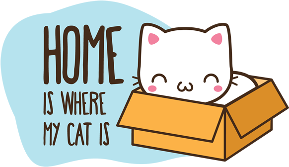 Home Is Where My Cat Is - Cat Grabs Treat (618x618), Png Download