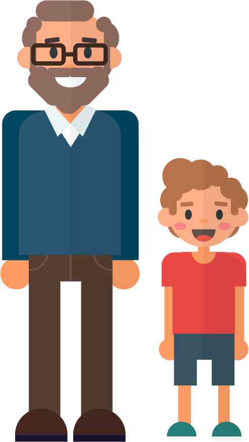Adultos-ninos - Cartoon (493x876), Png Download