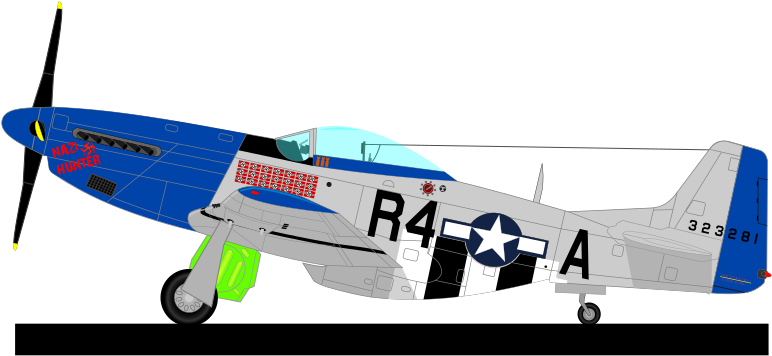 Aviation Clipart Ww2 Plane - P51 Clipart (800x618), Png Download