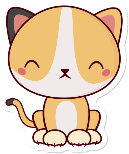 Smiling Kawaii Cute Kitten Cat - Cat (650x650), Png Download