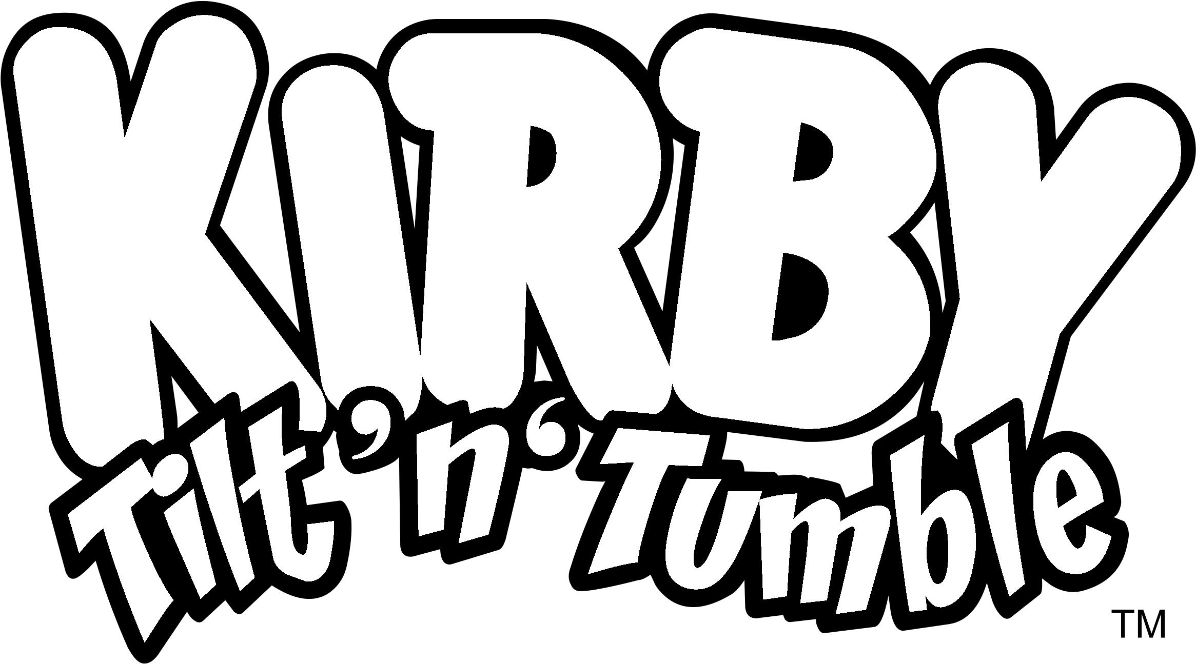 Kirby Logo Black And White - Kirby Tilt 'n' Tumble (2400x2400), Png Download