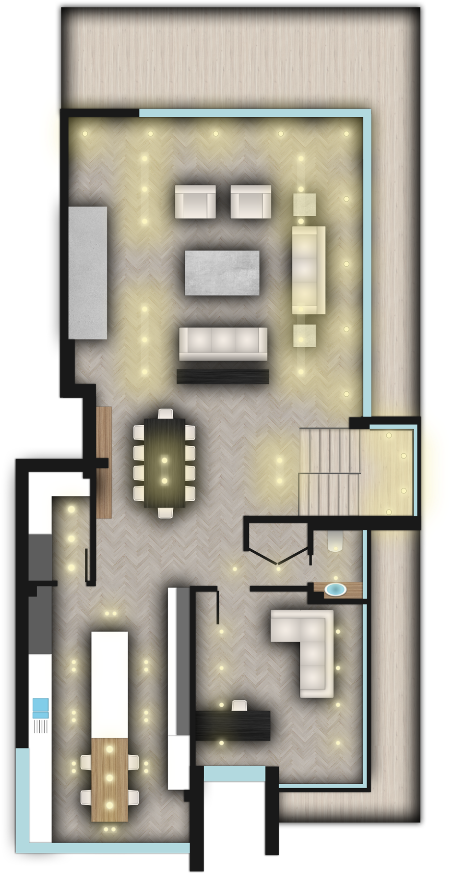 Smaller - Floor Plan (1000x1891), Png Download