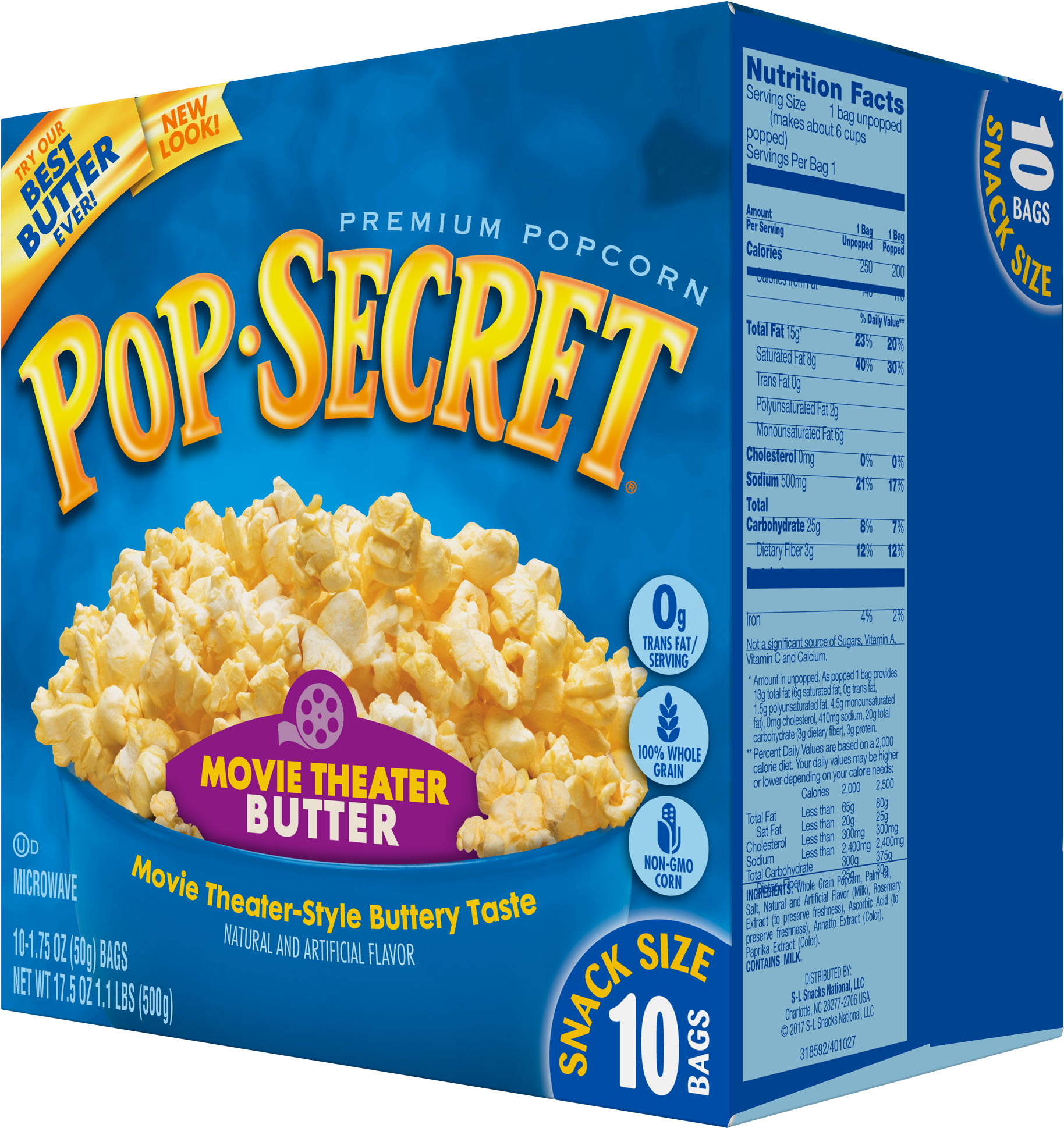 Pop Secret Movie Theater Butter Microwave Popcorn, - Pop Secret Popcorn (2000x2000), Png Download