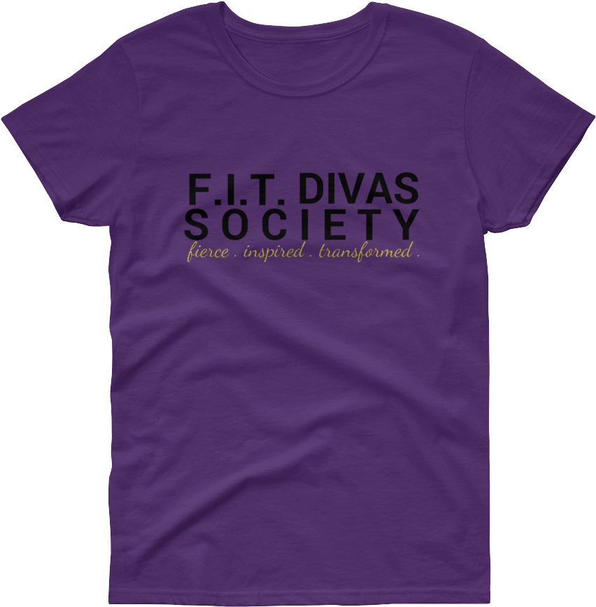 Fit Diva Tee Purple - Active Shirt (1000x1000), Png Download