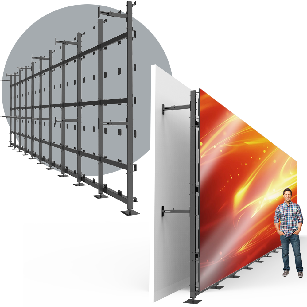 20x6 Permanent Led Video Wall Frame - Sliding Door (1000x1000), Png Download