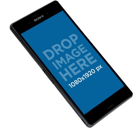 Floating Sony Xperia Z5 Mockup Over A Png Background - Smartphone (640x480), Png Download
