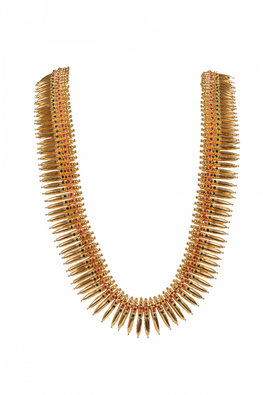 Pourvika N 8938-07 - Kerala Gold Necklace (540x810), Png Download