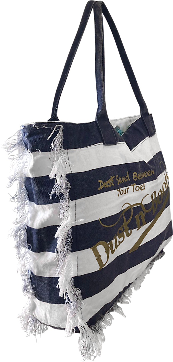 New Navy Frayed Beach Bag - Tote Bag (605x1261), Png Download
