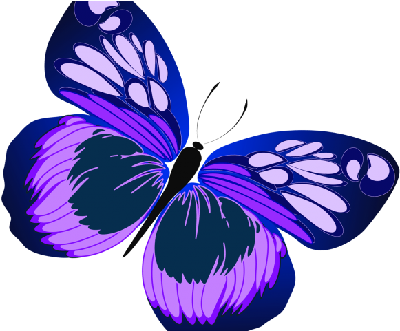 Jpg Royalty Free Free Clipart Butterfly - Purple Butterfly And Flower Clipart (640x480), Png Download