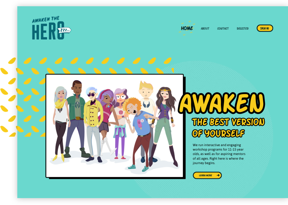 Awaken The Hero - Cartoon (1000x758), Png Download