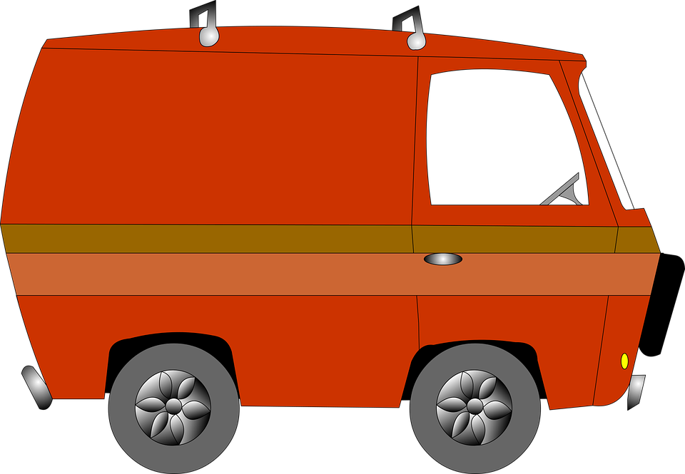 Car Cartoon Png - Van Cartoon Png (960x665), Png Download