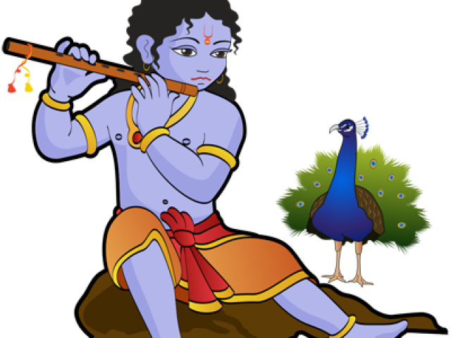 Krishna Clipart Bal Krishna - Bal Krishna Rangoli (640x480), Png Download