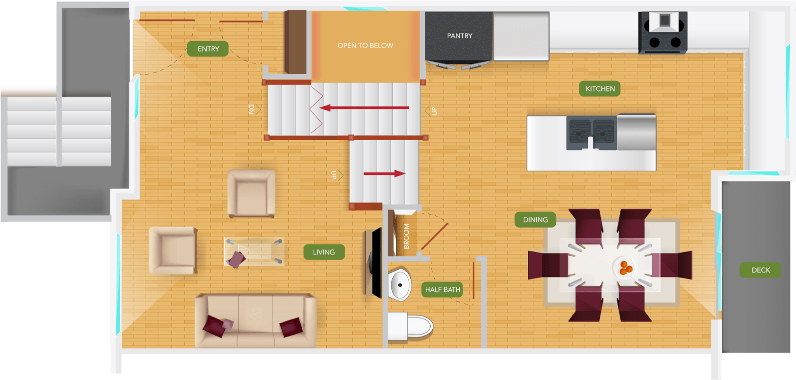 01 The Clove Main - Floor Plan (1900x1468), Png Download