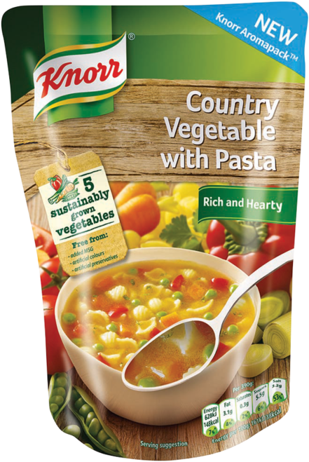 Knorr Vegetable Pasta Soup 390g - Knorr (800x800), Png Download