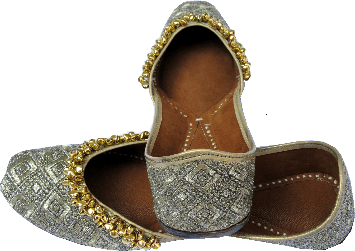 Lite Golden Ghungroo Jutti - Sandal (1415x1062), Png Download