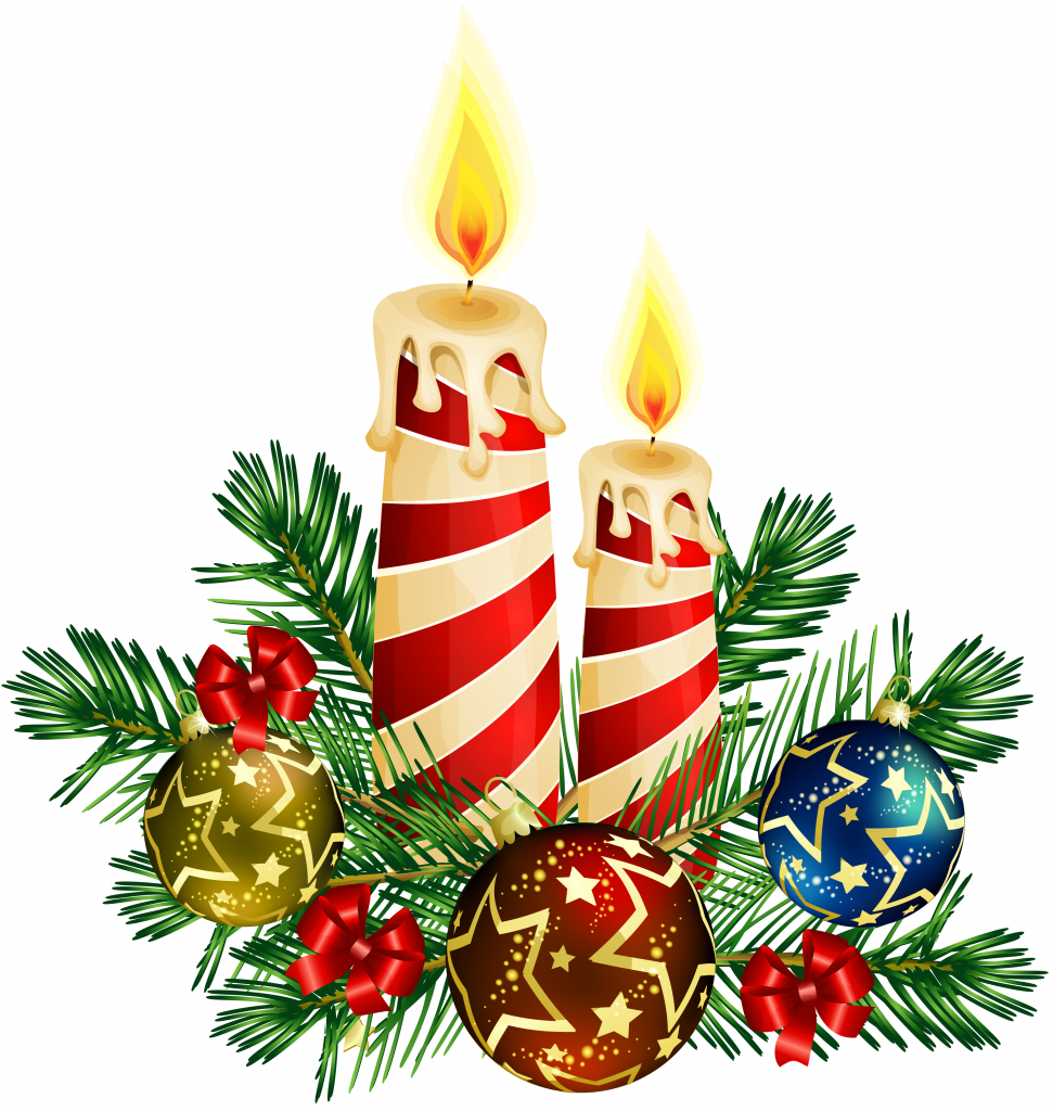 Christmas Candles Clipart (971x1024), Png Download
