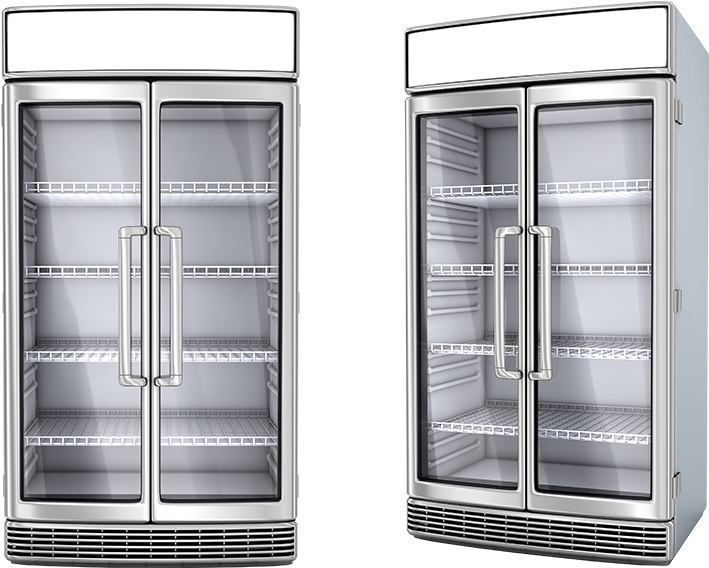 Io™ Monitors The Cold Storage Environment To Keep Food - Showcase Refrigerator Illust (812x600), Png Download