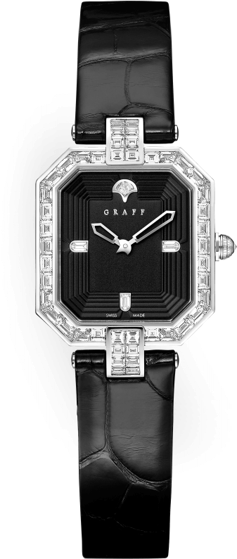 A Graff Vendôme Ladies Watch With Diamond Bezel, Black - Analog Watch (700x1000), Png Download