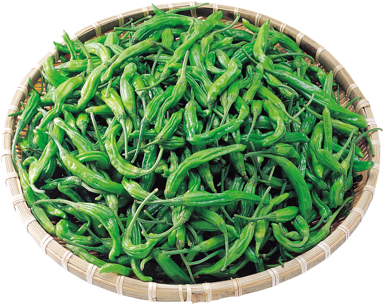 Peppers In Basket - Green Bean (866x650), Png Download
