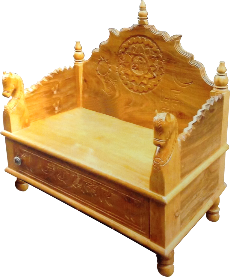 Traditional Hand Carved Pooja Mandir - Couch (768x923), Png Download