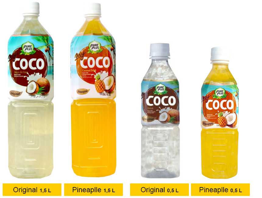 Pure Plus Coco Drinks - Pure Plus My Coco (1334x655), Png Download
