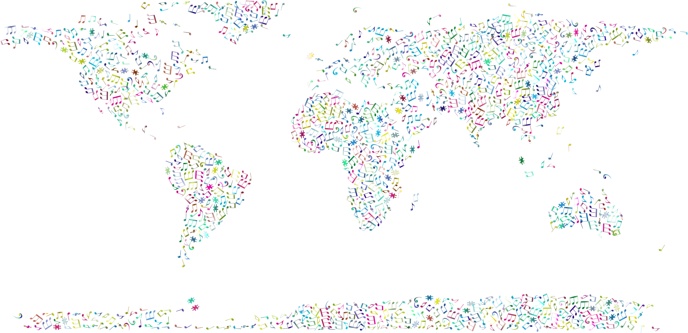 Big Image - World Map With People On It With Clear Background (2336x1130), Png Download