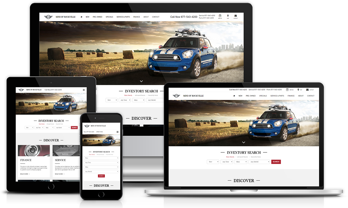 Responsive Website Designing - Mini Cooper Countryman True Blue (1200x717), Png Download