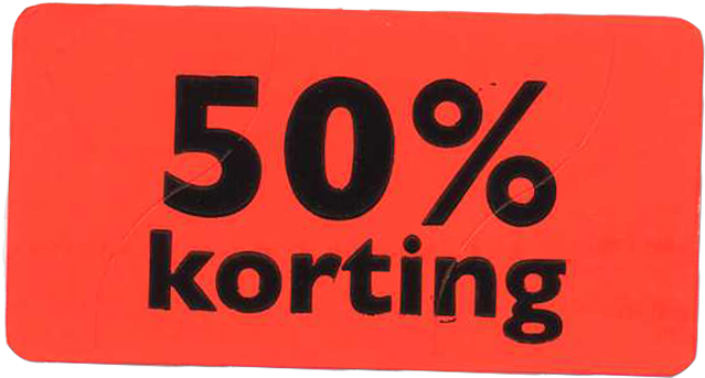 Label, Sale/reduced Label, Paper, 50% Discount, 47x25mm, - Reclame Kortingen 1 1 (640x640), Png Download