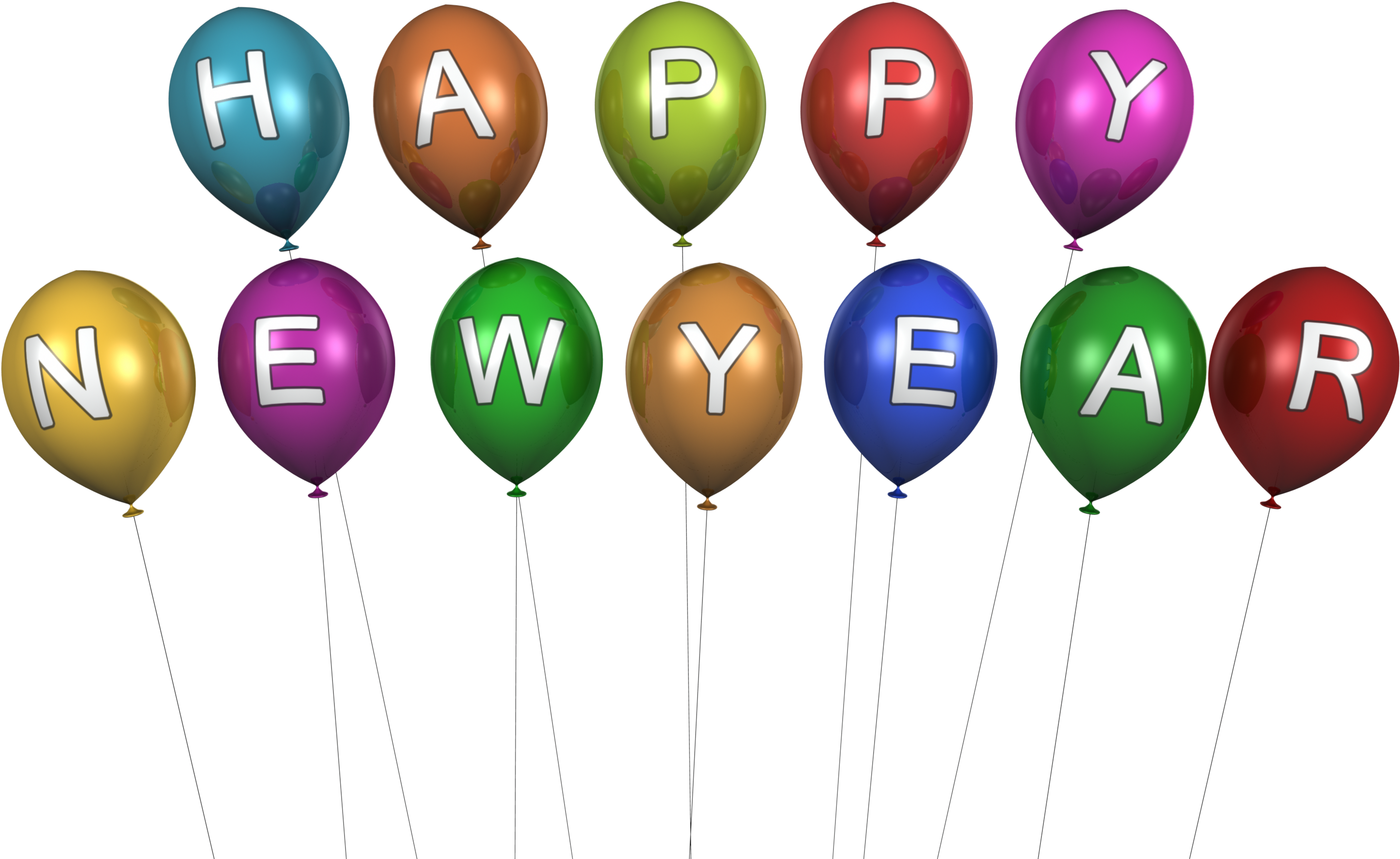 Happy New Year - Transparent Background New Year 2019 Png (3072x2072), Png Download