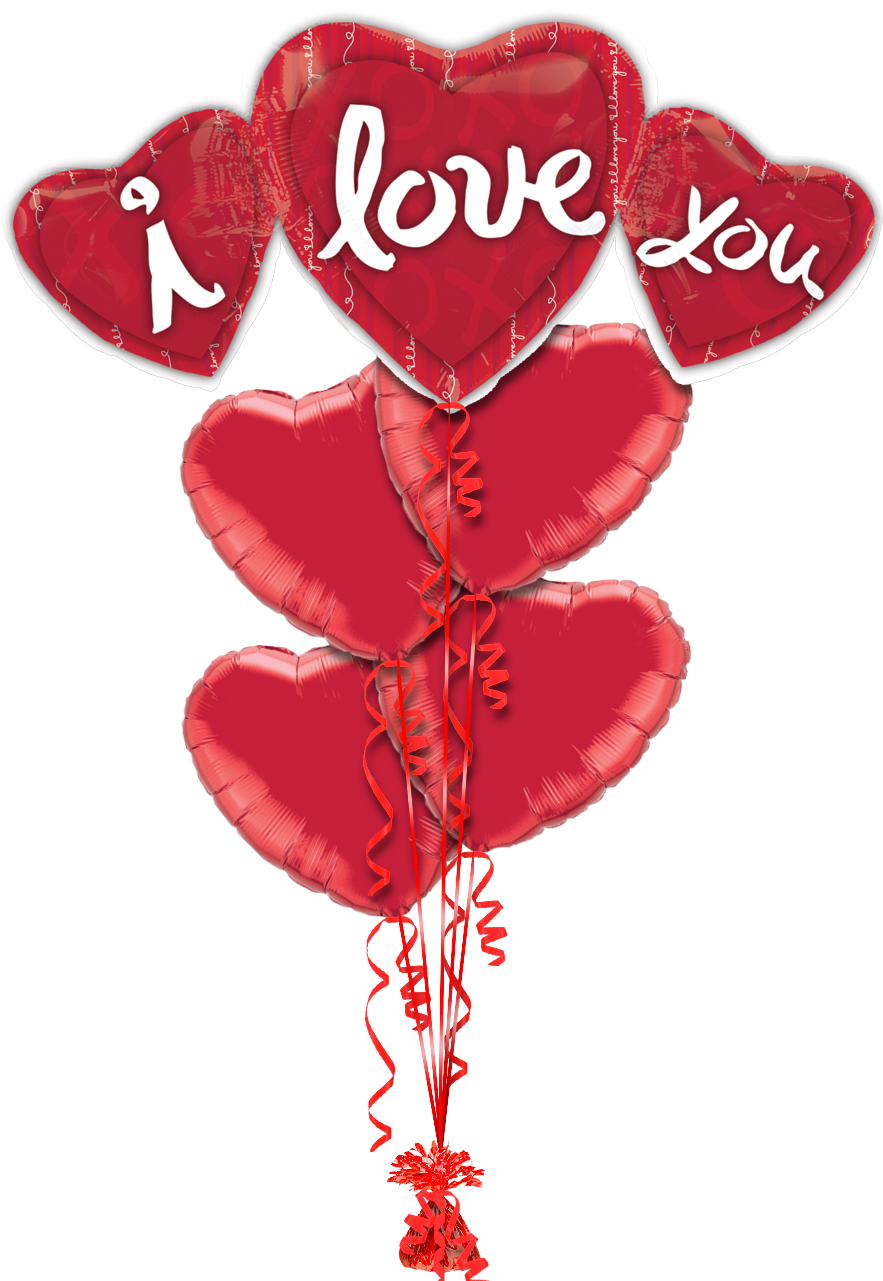 I Love You Tripple Love Balloon - Balloons (1170x1308), Png Download