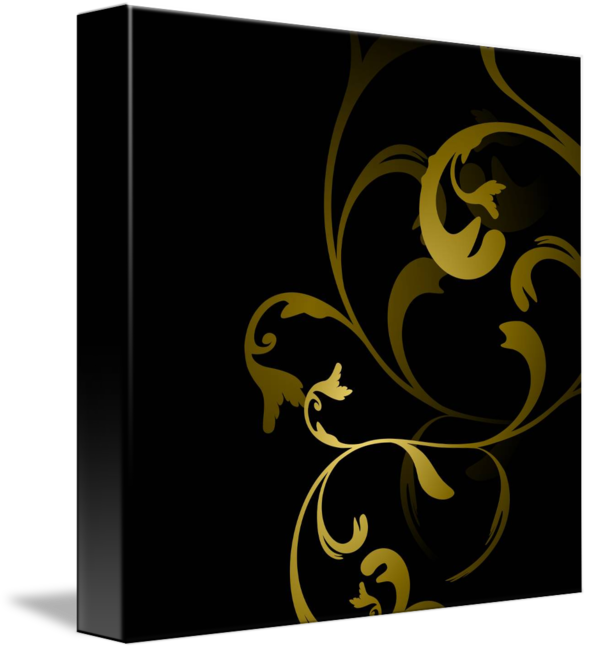 589 X 650 3 - Black Background & Gold Png (589x650), Png Download