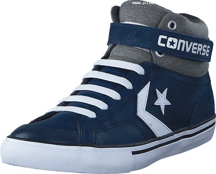 Converse Pro Blaze Strap Ltr Suede Hi Navy/storm Wind/white - Skate Shoe (705x569), Png Download