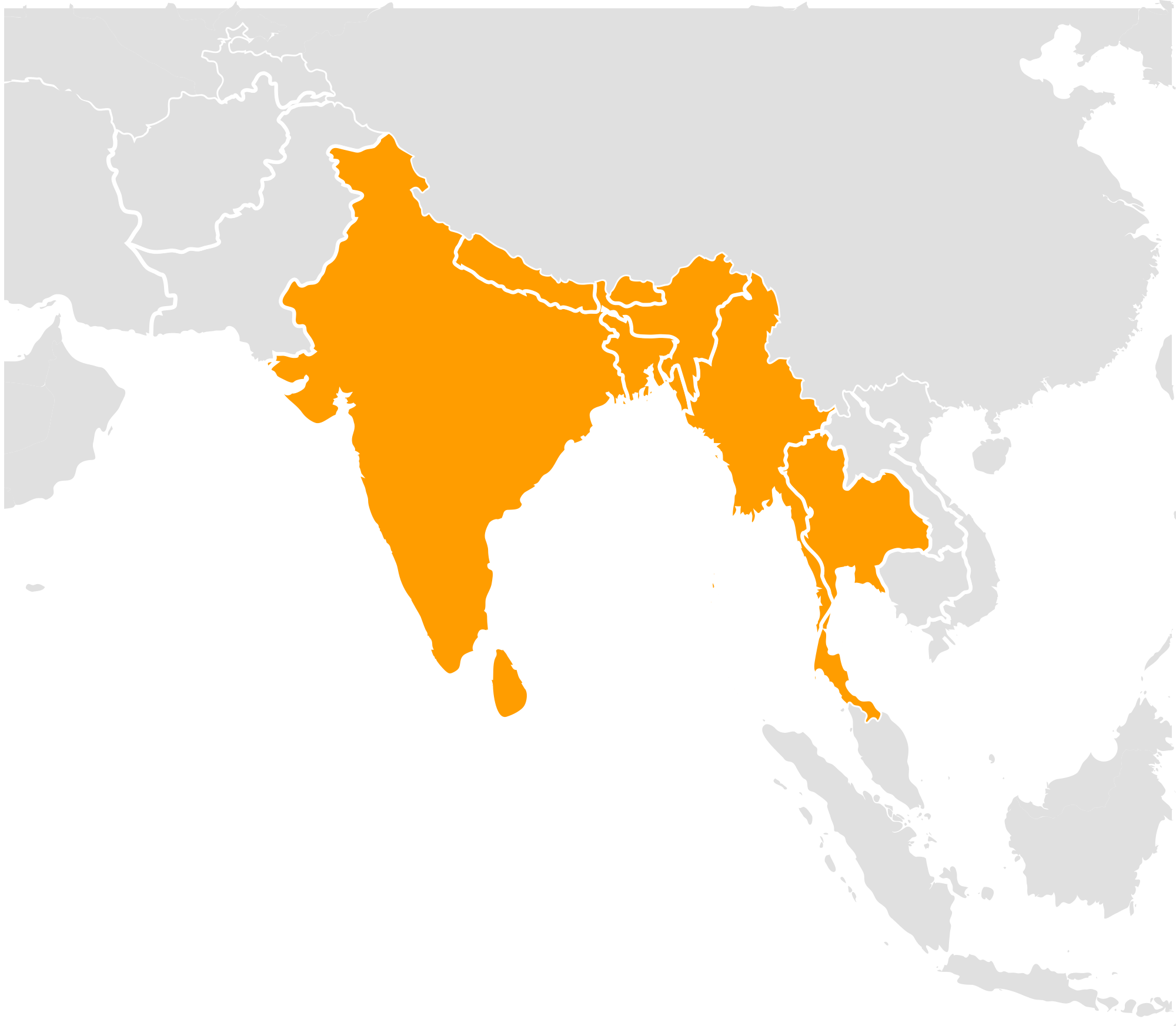 François Langur Distribution Map (2000x1746), Png Download