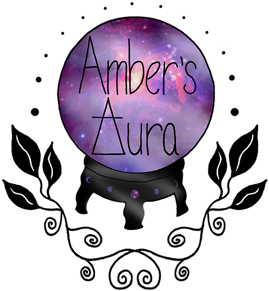 Ambers Aura Crystal Ball And Leaves Logo - Illustration (682x682), Png Download