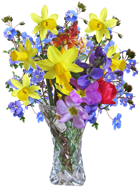 Flower, Vase, Spring, Arrange - Flower (506x720), Png Download