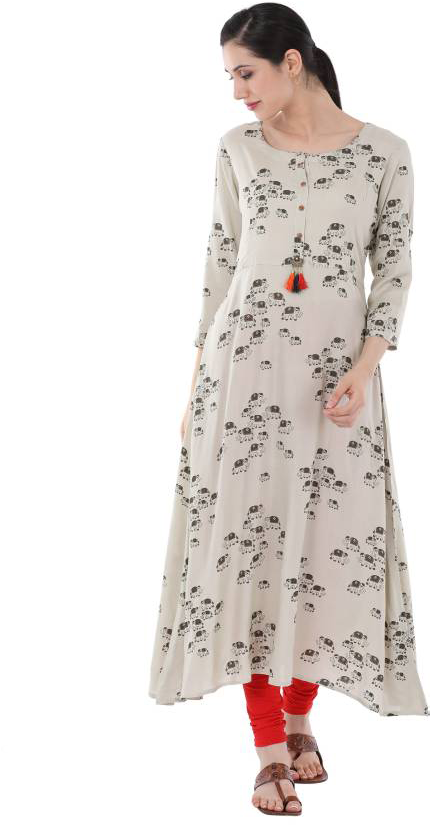 Gulmohar Jaipur Women's Animal Print Trail Cut Kurta - Gulmohar Kurtis (832x832), Png Download